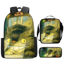 (17-inch backpack) Miyazaki Hayao's Totoro cartoon backpack, children's shoulder bag, crossbody bag, pencil case, printed computer bag