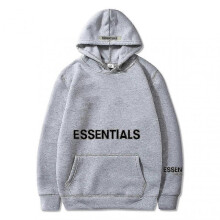(M, gray) Essentials Lettered High Quality Hoodie For Men And Women Fear Of God Spur Hoodie