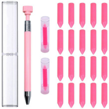 34 Pcs Diamond Painting Pens Kit, 2 Pcs Refillable Wax Pen with 32 Pcs Wax, Rotating Glue Point Drill Pen()