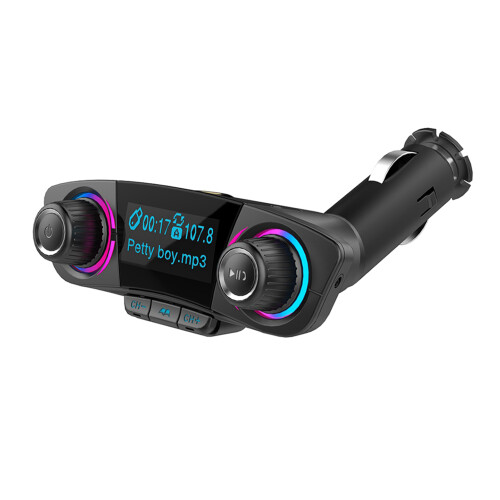 Ασύρματος πομπός FM Bluetooth με οθόνη LCD και διπλές θύρες φορτιστή USB, ποιότητα ήχου με 1