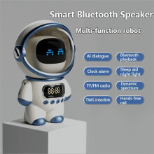 AI Robot Trådlös -Högtalare Ljudbox Ljudväckarklocka FM-Radio för Pojke Flicka Studentpresent