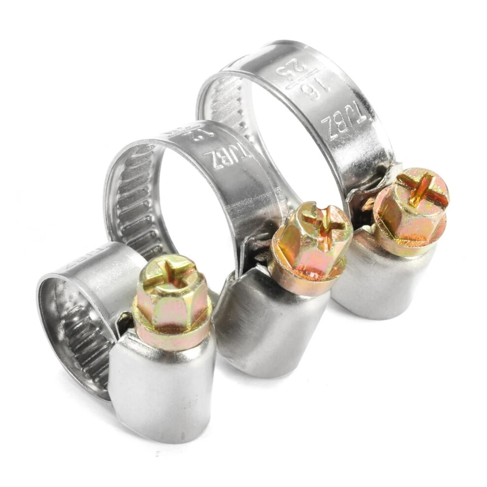 5Pcs Pipe Clamps Jubilee Stainless Steel Hose Clips Car Fuel Hose Pipe Clamps Worm Drive(2540Mm) 9365049511896