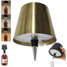 (Bright gold) Wireless Bottle Lamp, 3 Color Rechargeable Wine Bottle Lights for Bars Restaurants