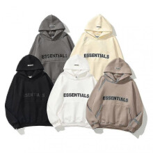(L, coffee) Essentials Lettered High Quality Hoodie For Men And Women Fear Of God Spur Hoodie