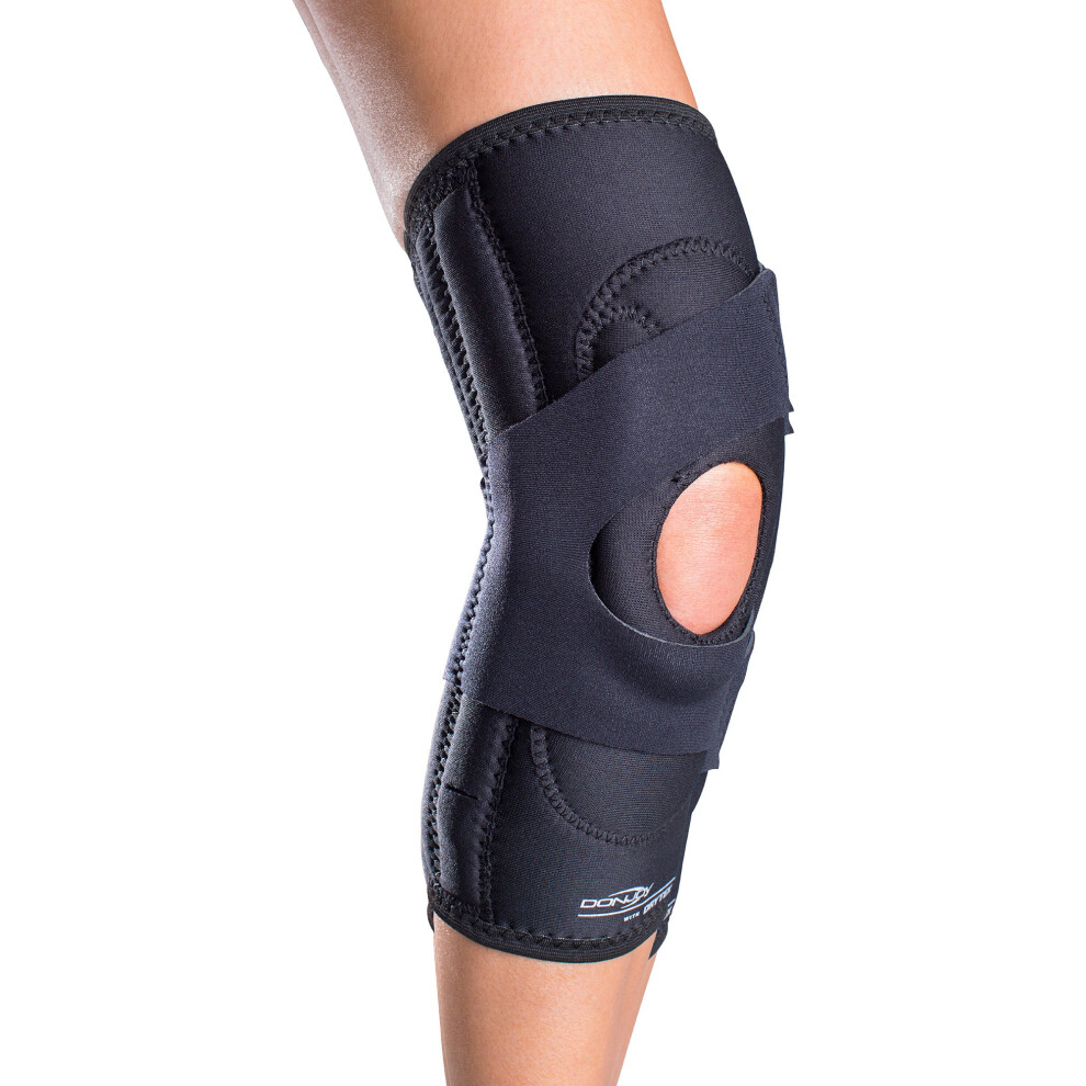 Lateral J Patella Knee Support Brace with Hinge: Neoprene, Right Leg, Small