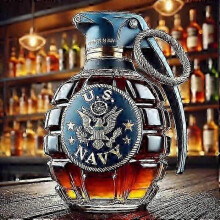 (Grenade B) Whiskey Decanter 350ml Eagle Shape Glass Material.