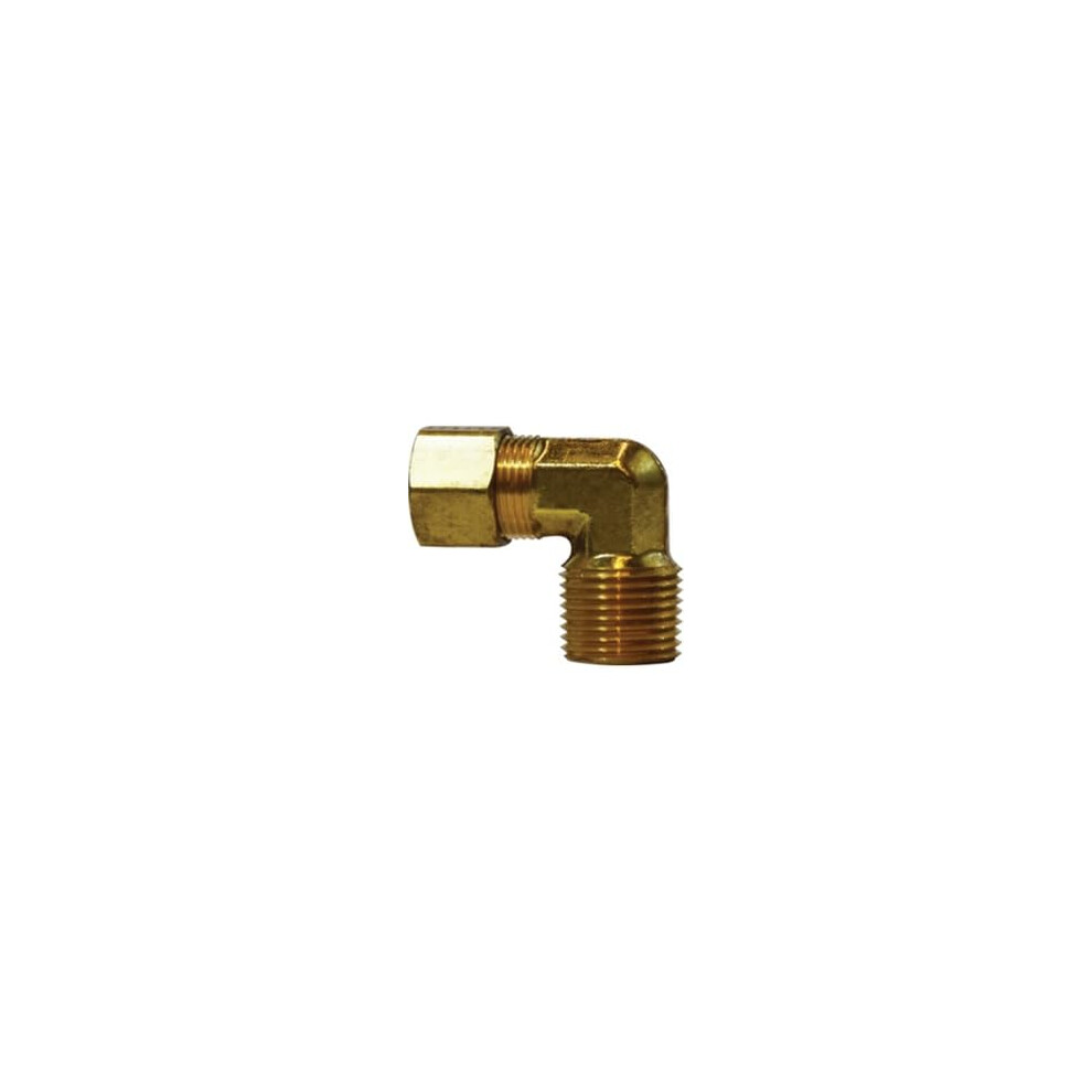 18249 90 Deg Elbow, 7/16 In Compression X 3/8 In Compression, Brass 9365049512916