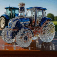 (Blue Tractor) New Whiskey Glass Decanter, Halloween Fun Whiskey Bottle, Home Bar Decoration Gift Whiskey Decanter Set