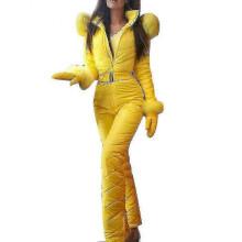 (3Xl, Yellow) Women Winter Warm Snowsuit Outdoor Sports Pants Ski Suit Waterproof Jumpsuit