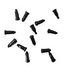 (Black 100 Pcs) 100pcs Black Syringe Tips Caps Injector Dispenser Dispensing Needle Sealing Plug Syringe Cap Assortment For Storing Glue