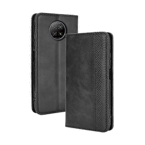 (Black) Leather Case for Xiaomi Redmi Note 9T 5G / Note 9 5G