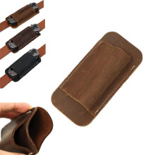 Vintage Belt Horizontal Carry Leather Knife Sheath, Handmade Men's Pocket Organiser, Folding Holder, Outdoor Survival Marrn