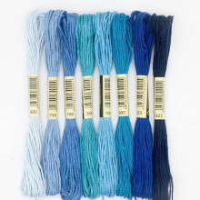 Embroidery Threads Polyester Cotton Threads for Embroidery DIY Artwork Crafts Blue Series 6 Pieces blue Blue Series