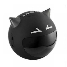 (Black) Mini Devil Bluetooth Speaker with LED Screen Alarm Clock FM Radio Heavy Bass Karaoke Singing Function
