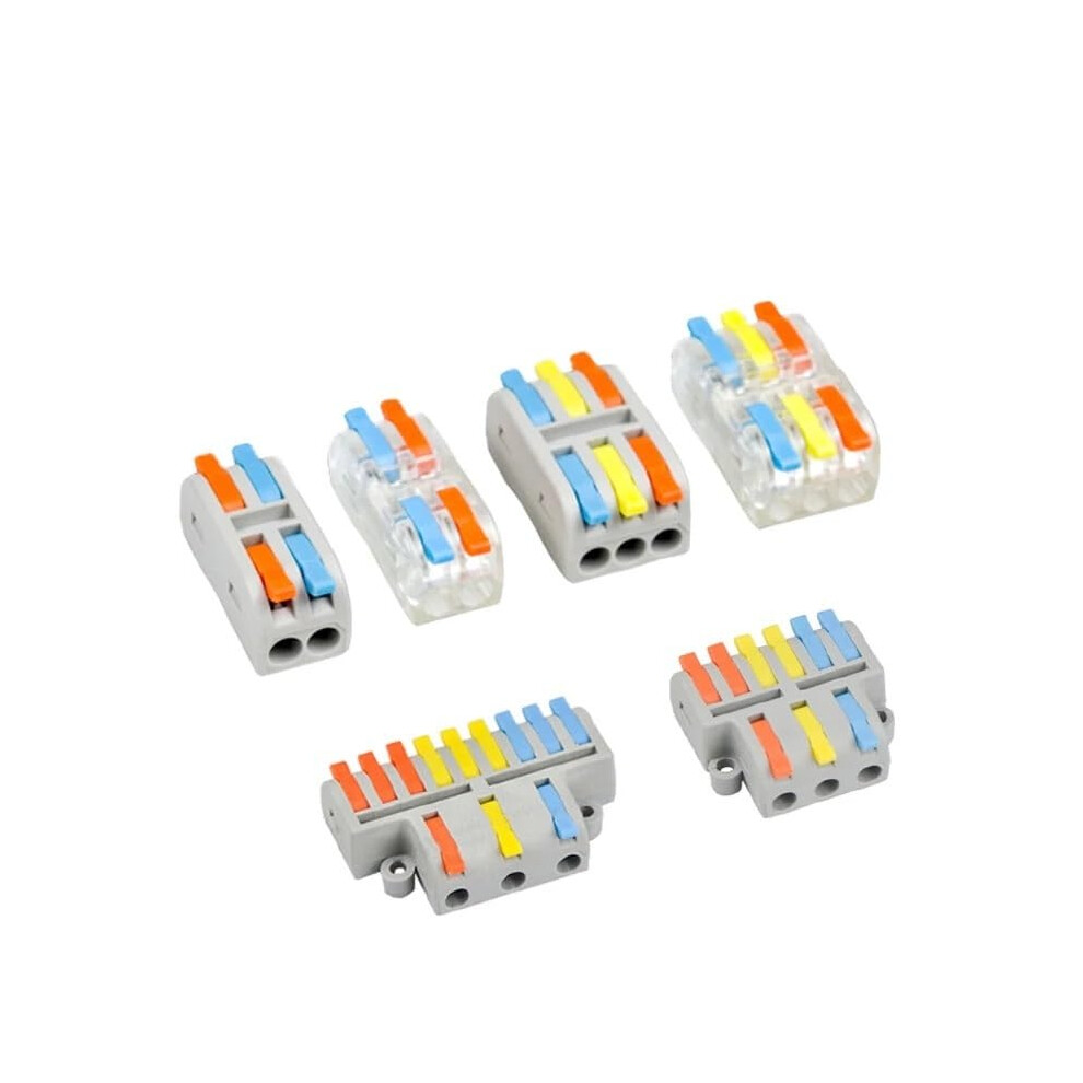 Fast Wire Connector Compact Splitter Lamp Wiring Cable Connector Pushin Conductor Terminal Block (62Ma, One Size) 9412369529558