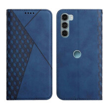 (Blue) Diamond Splicing Skin Feel Magnetic Leather Phone Case for Motorola Moto G200 5G Edge S30