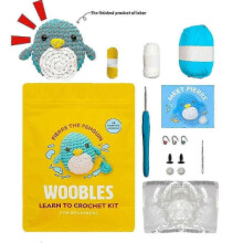 (Penguin) Woobles Learn To Crochet Kit, DIY Crochet Stuffed Animal Crochet Kit for Beginners 25-26s