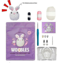 (Rabbit) Woobles Learn To Crochet Kit, DIY Crochet Stuffed Animal Crochet Kit for Beginners 25-26s