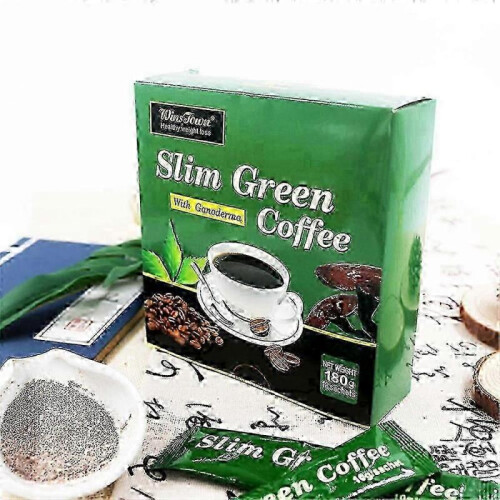 (1box) 18 Teabags Slim Green Coffee with Ganoderma Control Weight Weight Tea_c* 1