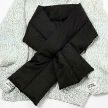 (Black) Solid Winter Women Scarf Warm Down-Cotton Shawl Wraps Shiny Collar Sjaals Voor Dames Neck-Cross Bufandas Mujer Szalik Zimowy