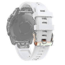 (White) 20mm Rose Gold Silicone Replacement Band with Premium Buckle for Garmin Fenix 6S Pro