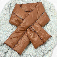 (Tan) Solid Winter Women Scarf Warm Down-Cotton Shawl Wraps Shiny Collar Sjaals Voor Dames Neck-Cross Bufandas Mujer Szalik Zimowy