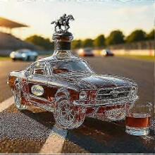 (Sports Car D) New Whiskey Glass Decanter, Halloween Fun Whiskey Bottle, Home Bar Decoration Gift Whiskey Decanter Set