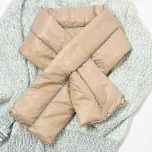 (Khaki) Solid Winter Women Scarf Warm Down-Cotton Shawl Wraps Shiny Collar Sjaals Voor Dames Neck-Cross Bufandas Mujer Szalik Zimowy