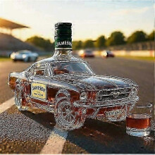 (Sports Car A) New Whiskey Glass Decanter, Halloween Fun Whiskey Bottle, Home Bar Decoration Gift Whiskey Decanter Set