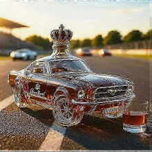 (Sports Car B) New Whiskey Glass Decanter, Halloween Fun Whiskey Bottle, Home Bar Decoration Gift Whiskey Decanter Set