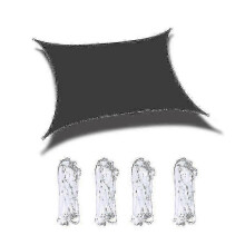 (Black) Outdoor canopy sail 2m x 5m garden sun shade