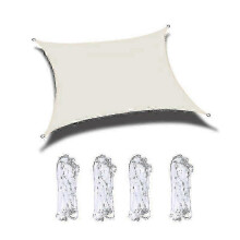 (Beige) Outdoor canopy sail 2m x 5m garden sun shade