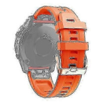 (Orange) 20mm Rose Gold Silicone Replacement Band with Premium Buckle for Garmin Fenix 6S Pro