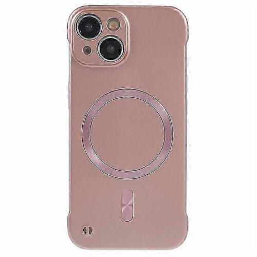 (PinkGold)MagSafe Compatible Hard PC Case for iPhone 15 Frameless Protective Phone Cover 2