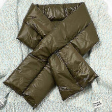 (Green) Solid Winter Women Scarf Warm Down-Cotton Shawl Wraps Shiny Collar Sjaals Voor Dames Neck-Cross Bufandas Mujer Szalik Zimowy