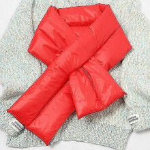 (Red) Solid Winter Women Scarf Warm Down-Cotton Shawl Wraps Shiny Collar Sjaals Voor Dames Neck-Cross Bufandas Mujer Szalik Zimowy