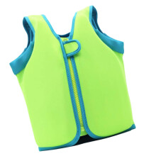 Kids Swim Vest, Adjustable Buoyancy Aid with Zipper, Floatation Device for Pool Beach, 13.78x13.78 Inches Green L