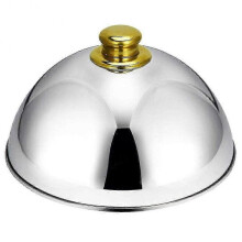 (Gold) Stainless Steel Cloche Food Cover Dome Serving Plate Dish Dining Dinner For Home Kitchen Restaurant Cafe-Yvan