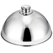 (Silver) Stainless Steel Cloche Food Cover Dome Serving Plate Dish Dining Dinner For Home Kitchen Restaurant Cafe-Yvan