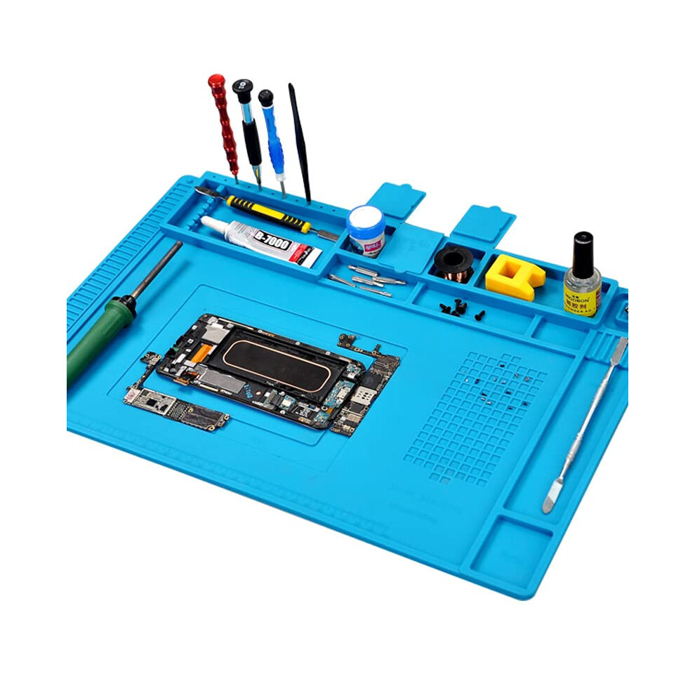 Silicon Insulation Heatresistant Bga Soldering Station Soldering Wook Silicone Heat Gun Pad (Blue) 9412369531841
