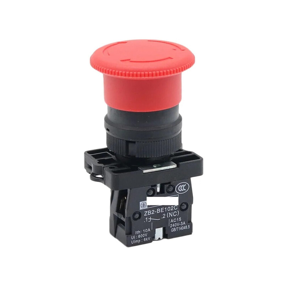 Zb2es542 22Mm Emergency Stop Selflocking Button Switch Nc Mushroom Push Button Switch Control Electrical Starter Switch Red 9412369531414