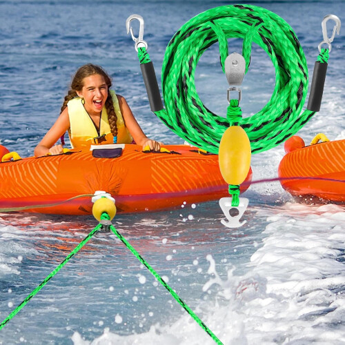 Water Ski tow cable, quick release with float, stainless steel hook 1