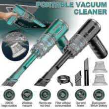 (Black) 29000pa Powerful Car Vacuum Cleaner Wetdry Cordless Strong Suction Handheld Uk