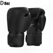 (Black 8oz) Adult and Child Boxing Gloves for MMA Training 6oz 8oz 10oz 12oz Sizes