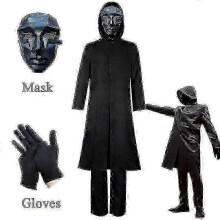 (Full set, L) Squid Game Adult Style Boss Costume + Mask + Gloves - FKB