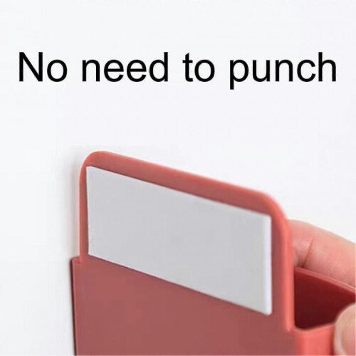 (Blue)Storage Box Eco-friendly Punch Free Plastic Wall Mounted Storage Rack For Home