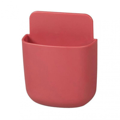 (Pink)Storage Box Eco-friendly Punch Free Plastic Wall Mounted Storage Rack For Home 1