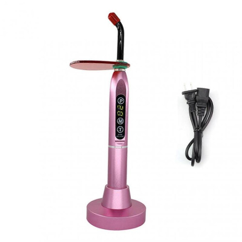 (US plug,Pink)Dentals LED Curing Light Lamp Machine High Brightness Dentals Curing Lamp for Dentals Prosthesis
