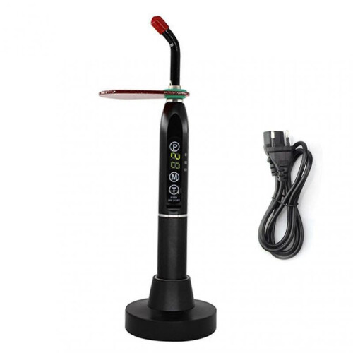 (EU plug,Black)Dentals LED Curing Light Lamp Machine High Brightness Dentals Curing Lamp for Dentals Prosthesis