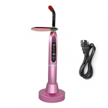 (EU plug, Pink) Dentals LED Curing Light Lamp Machine High Brightness Dentals Curing Lamp for Dentals Prosthesis